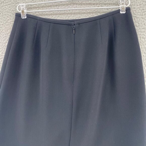 Le Suit Skirt Womens 8 Petite Black Ruffle Trumpet Flare Knee Length Career Work - Picture 4 of 8